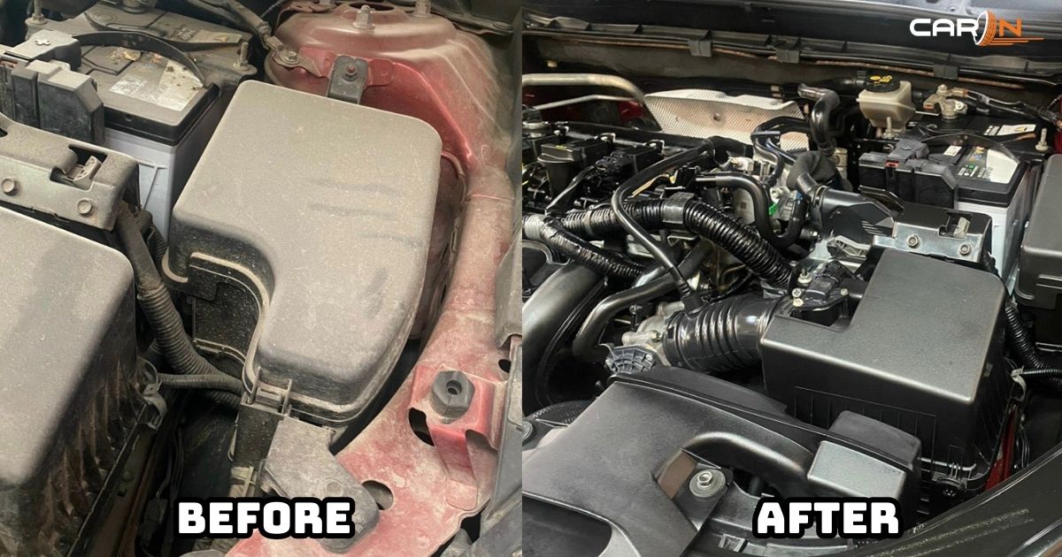 Trước và sau khi vệ sinh khoang động cơ tại CarOn